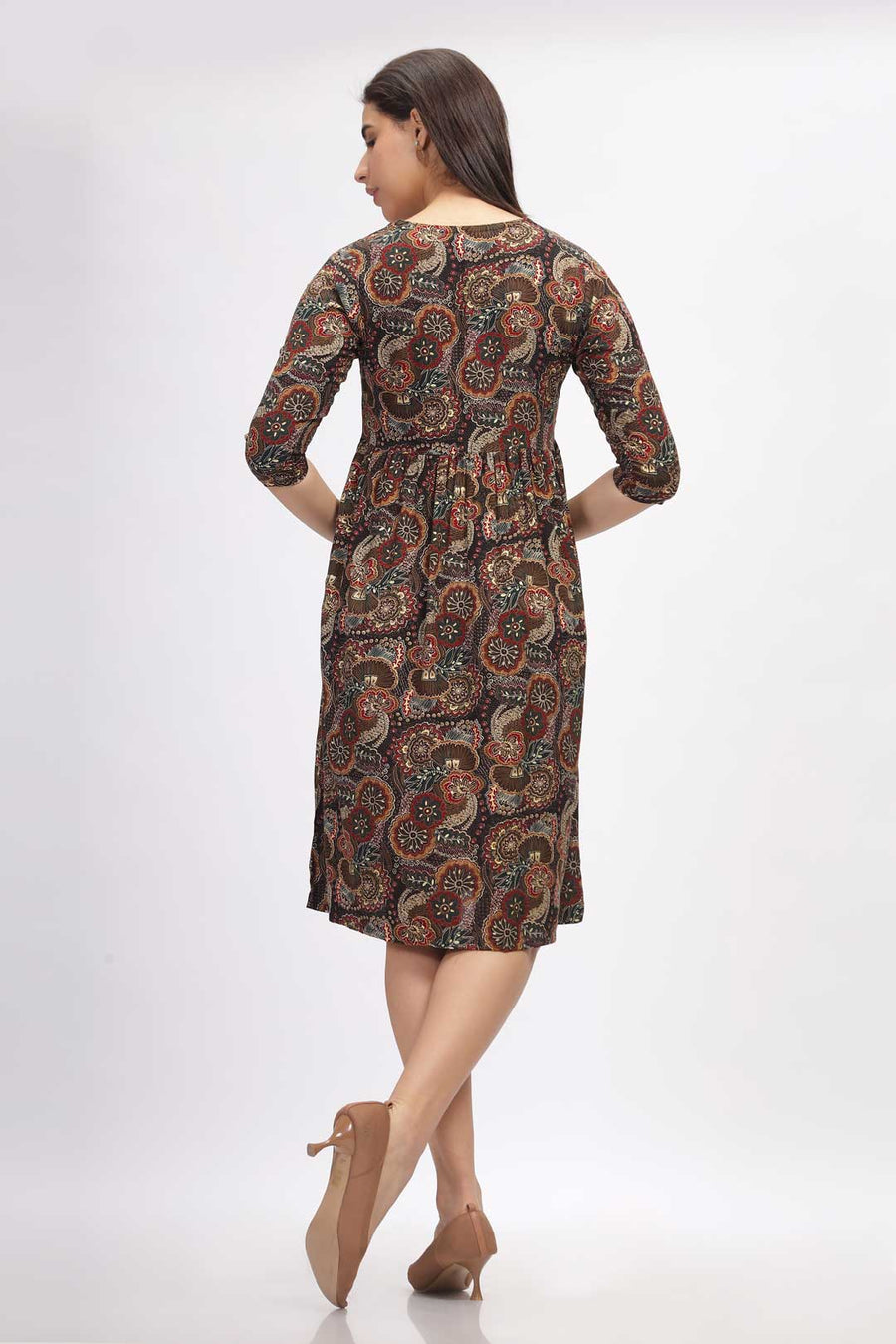 Viscose Summer Mini Dress - Vera Bradley Brown