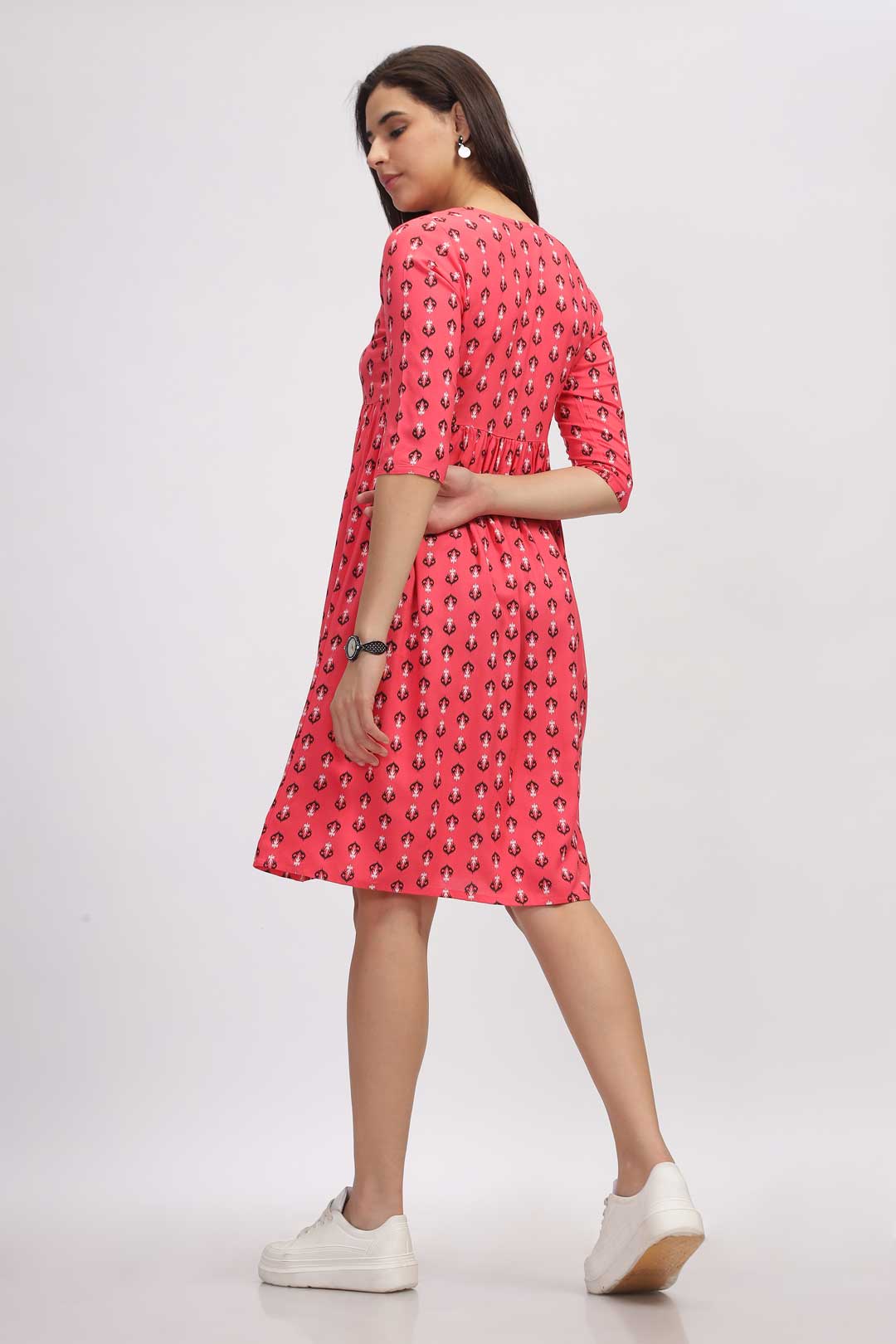 Viscose Summer Mini Dress - Pink