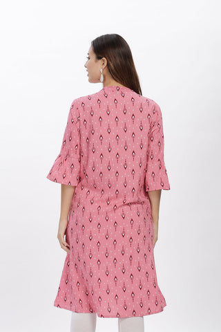 Flowy A-Line Kurta: Mini motif print