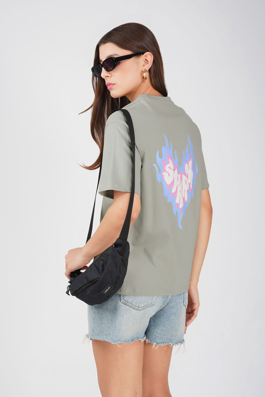 Cotton oversized Tshirt Light Grey - Spark