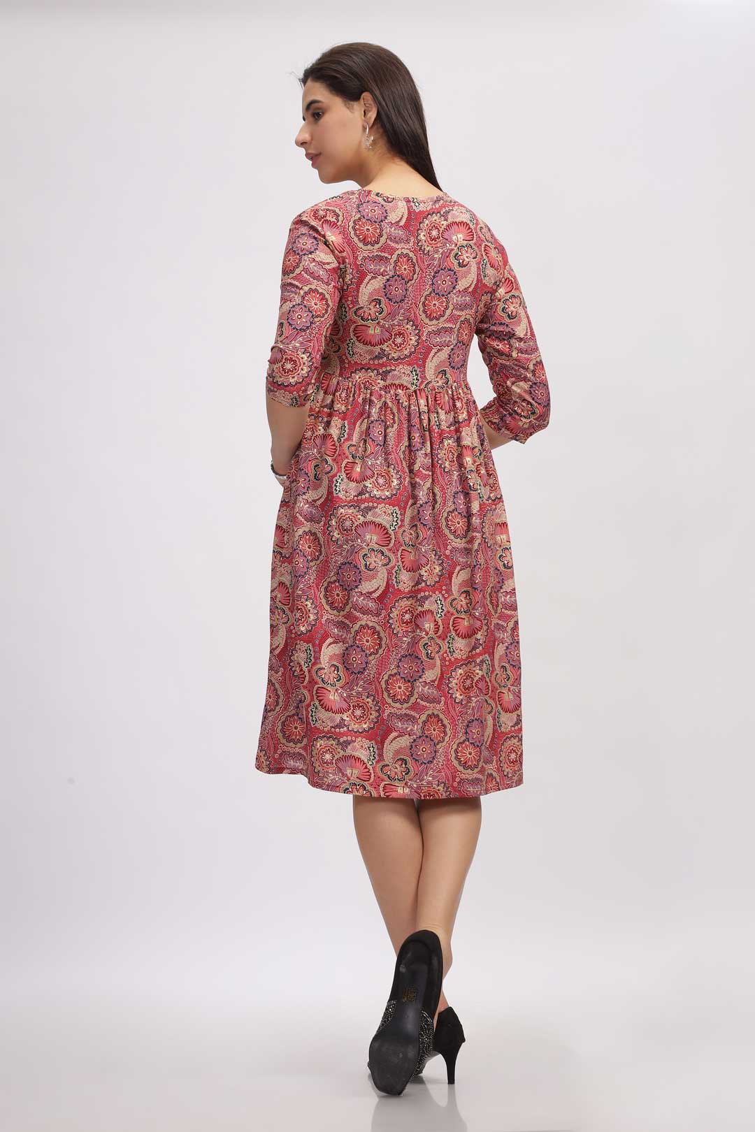 Viscose Summer Mini Dress - Vera Bradely  Red