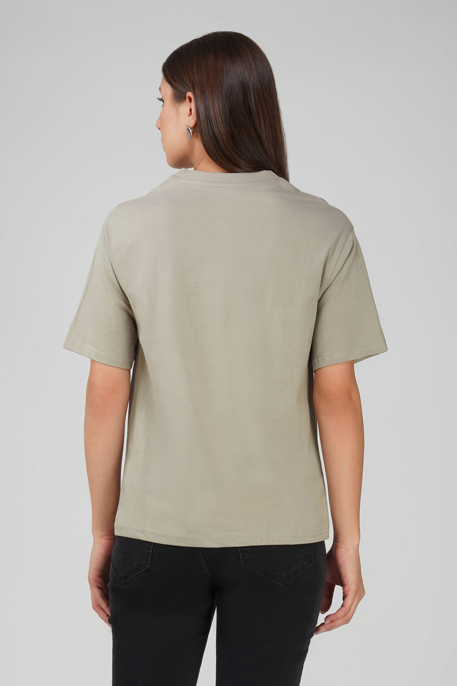 Cotton oversized Tshirt Grey - Choose your happy