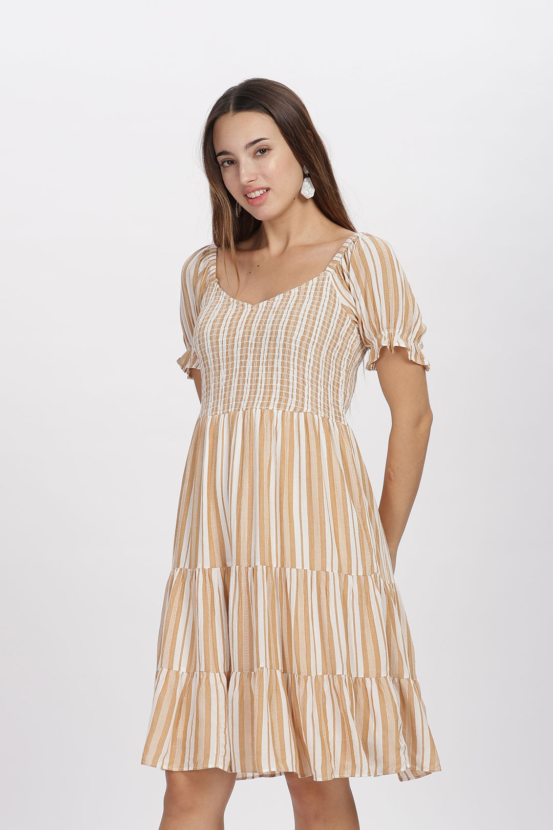 Flawless Striped Smocking Maxi Dress