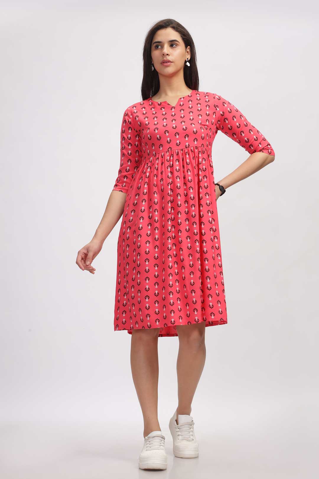 Viscose Summer Mini Dress - Pink