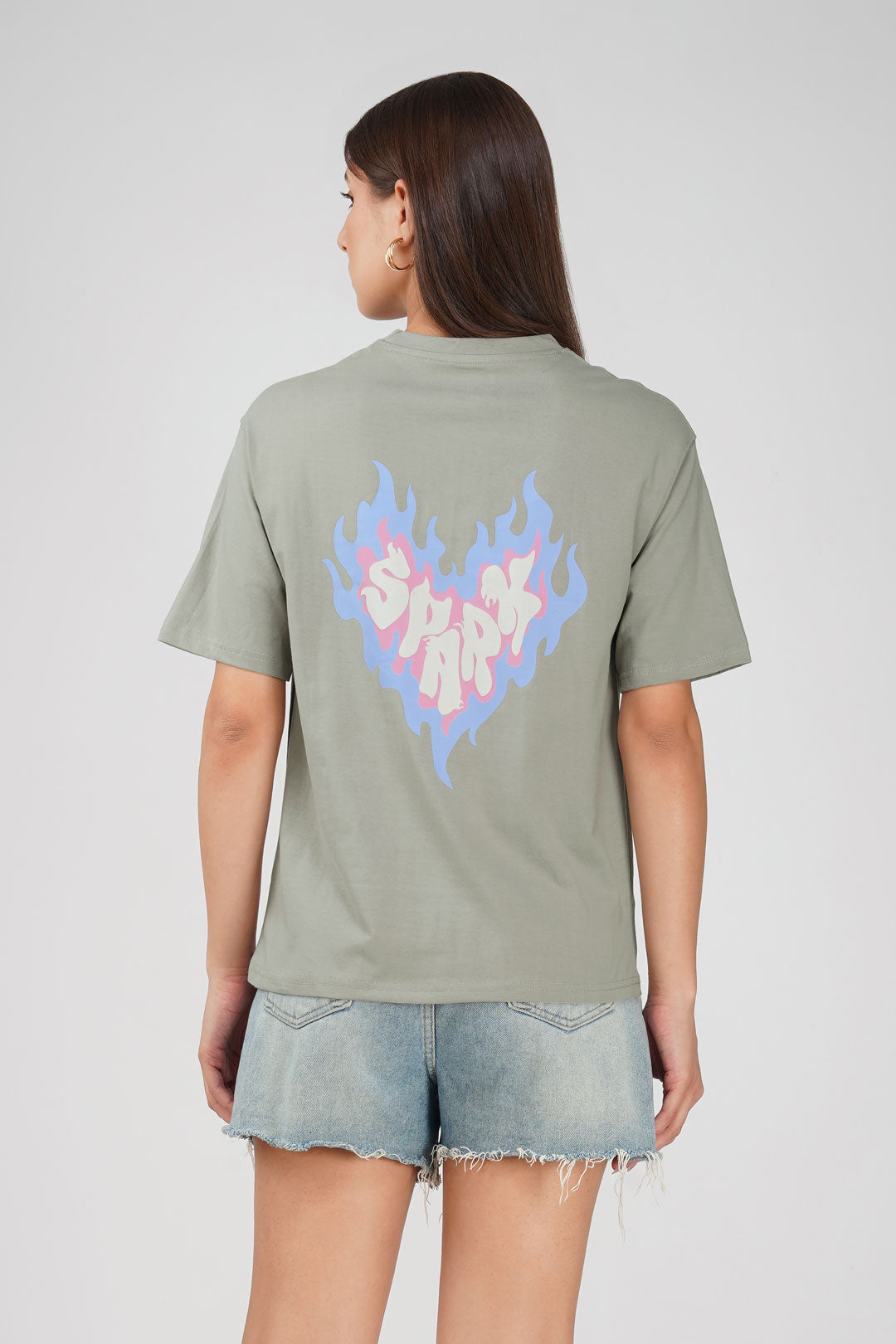 Cotton oversized Tshirt Light Grey - Spark