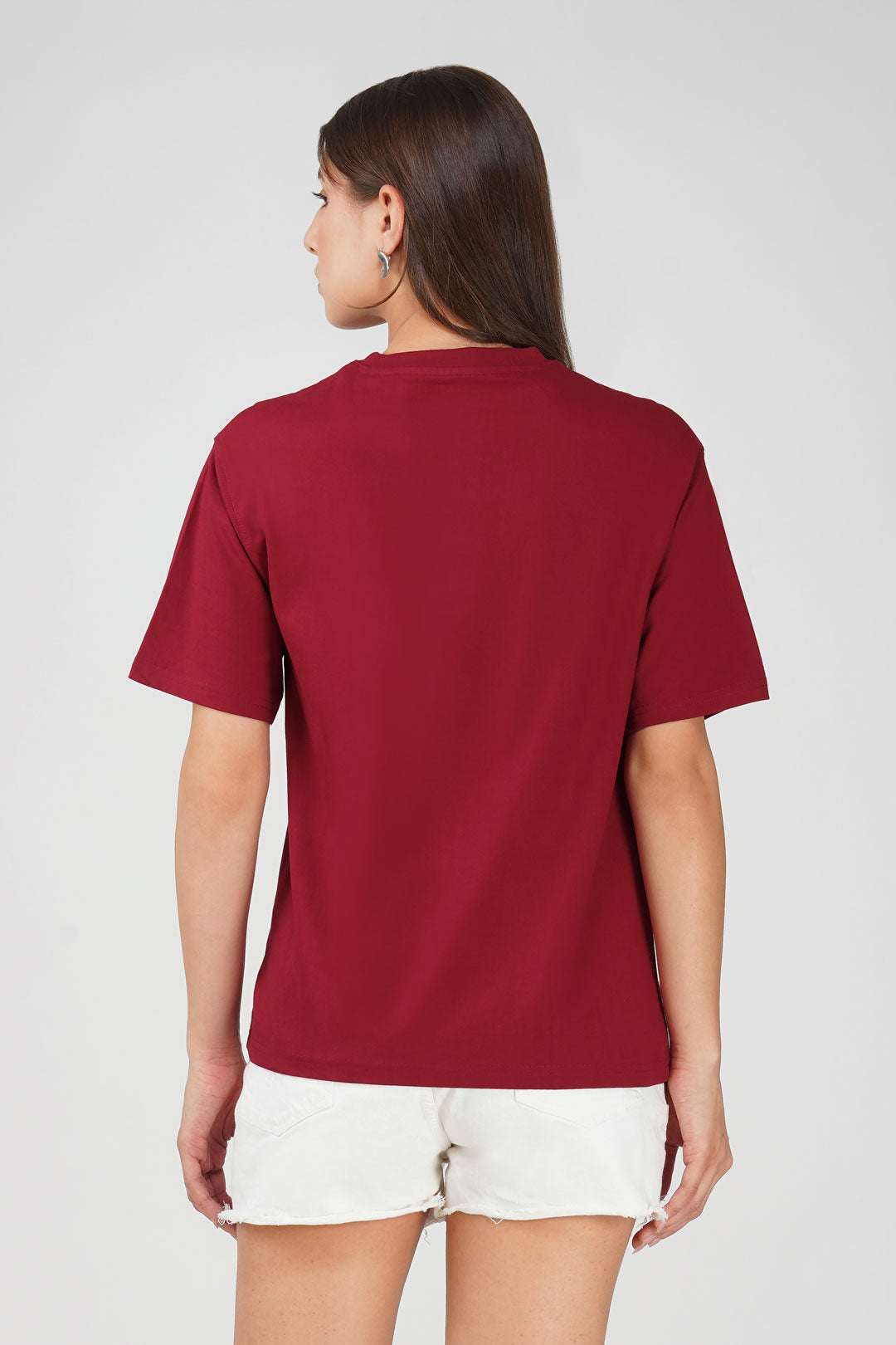Cotton oversized Tshirt Scarlet Red - Boo(RED)