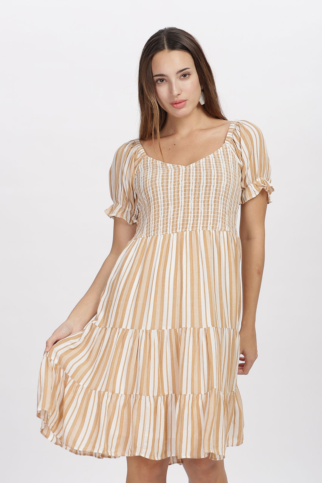 Flawless Striped Smocking Maxi Dress