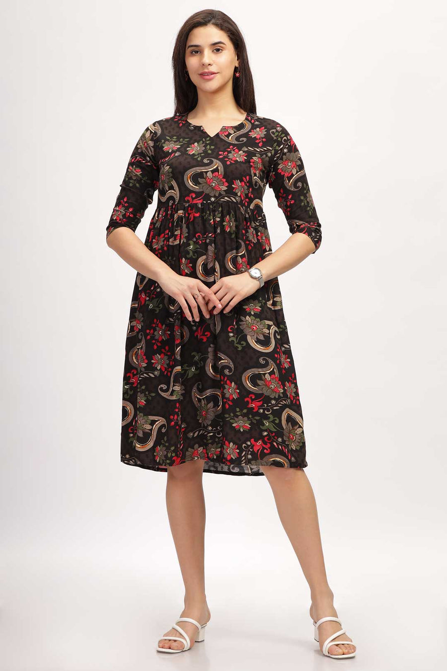 Viscose Summer Mini Dress - Black
