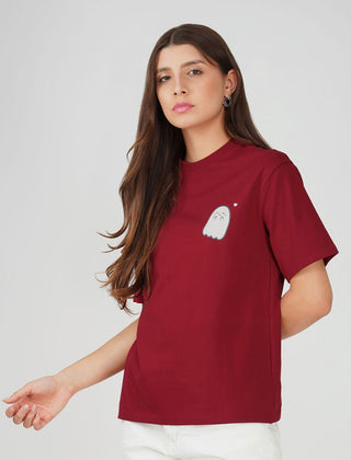 Cotton oversized Tshirt Scarlet Red - Boo(RED)