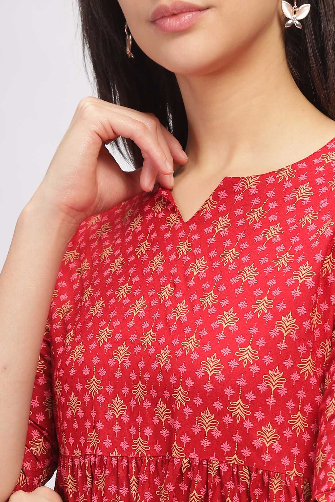 Viscose Summer Mini Dress - Block Print