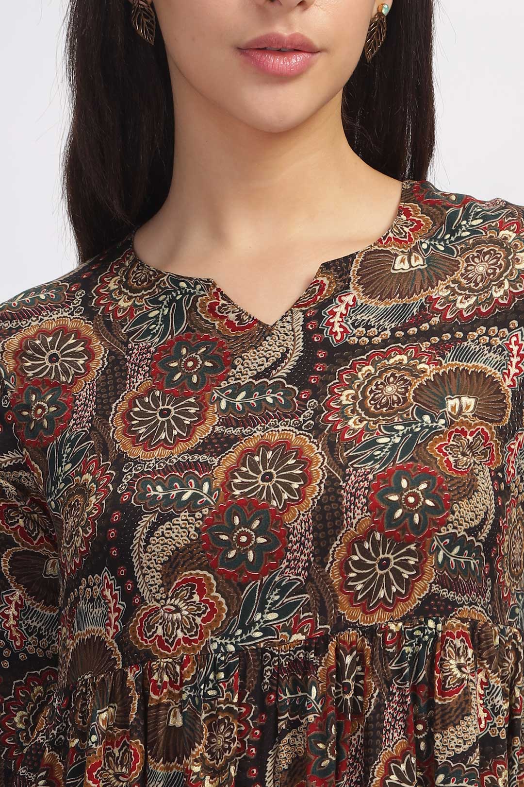 Viscose Summer Mini Dress - Vera Bradley Brown