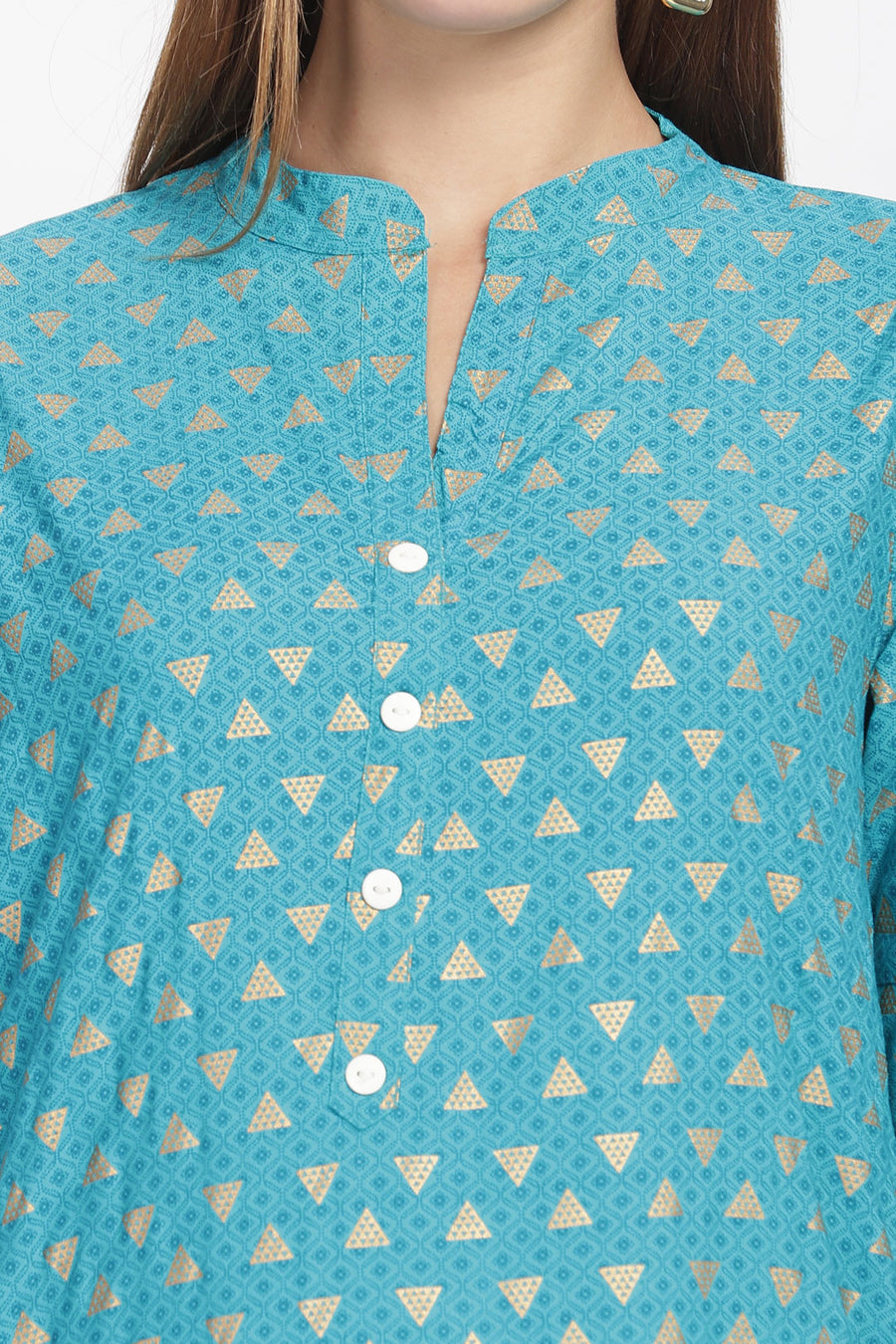 Flowy A-Line Kurta: Triangle Print