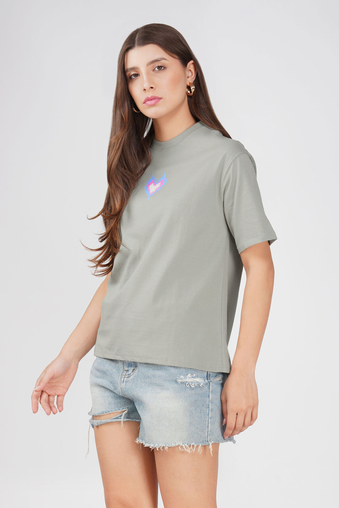 Cotton oversized Tshirt Light Grey - Spark