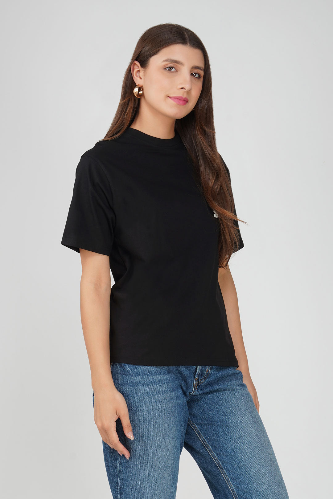 Cotton oversized Tshirt jet black - I need space