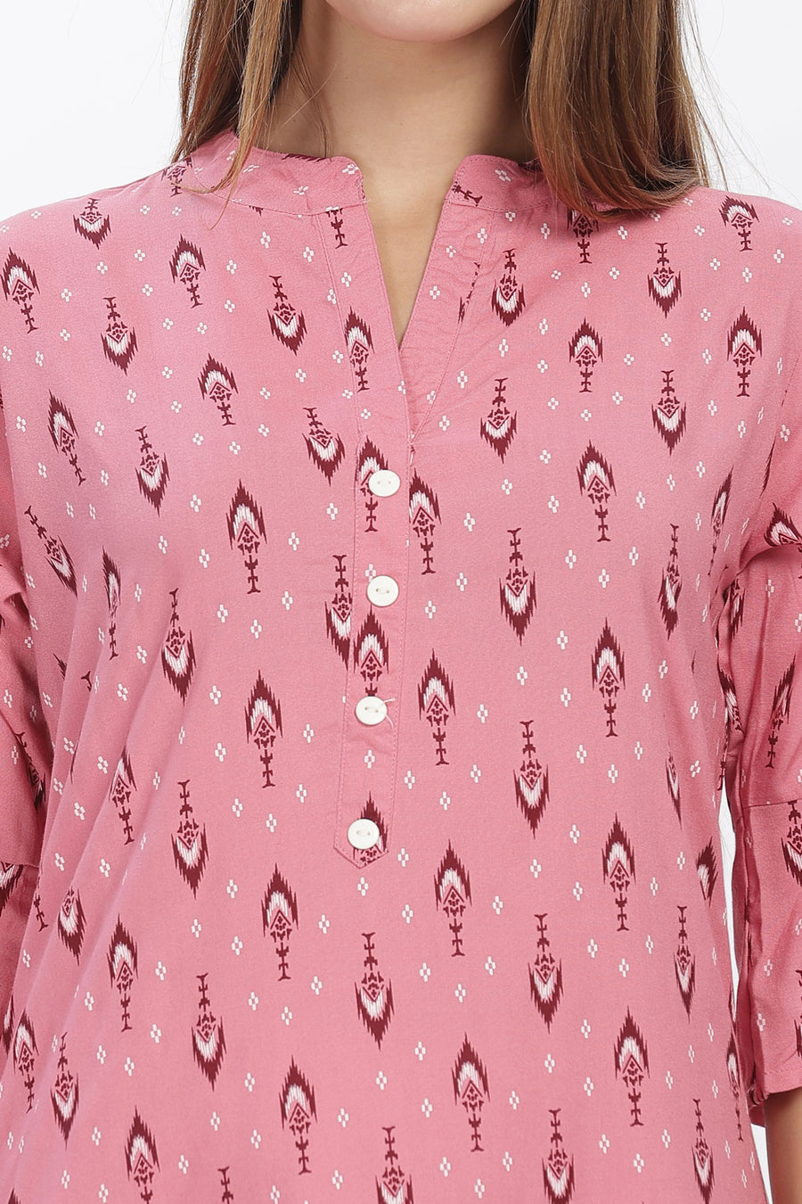 Flowy A-Line Kurta: Mini motif print