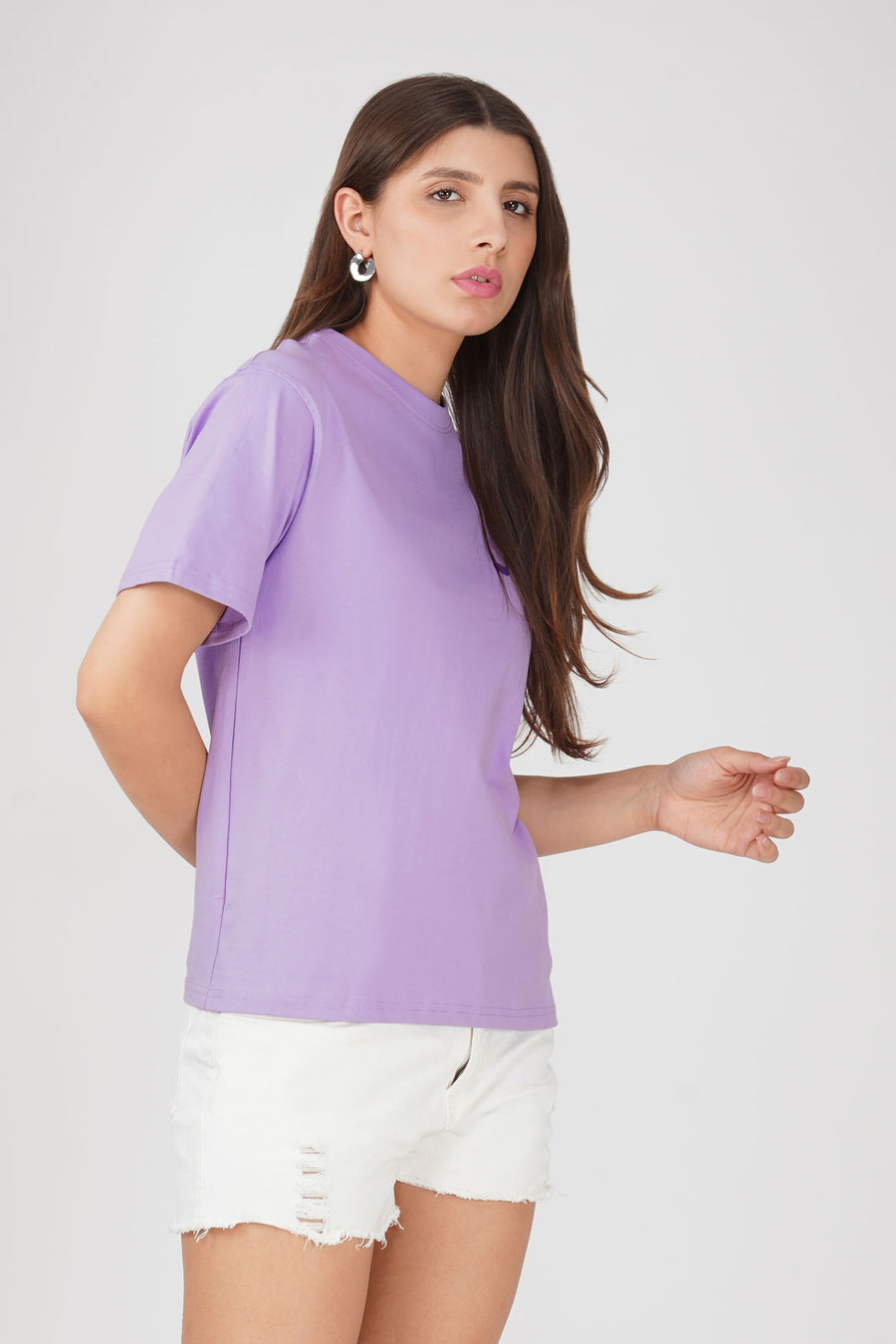 Cotton oversized Tshirt Lilac - Melody