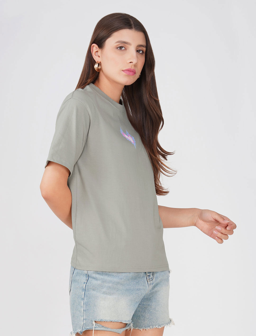 Cotton oversized Tshirt Light Grey - Spark