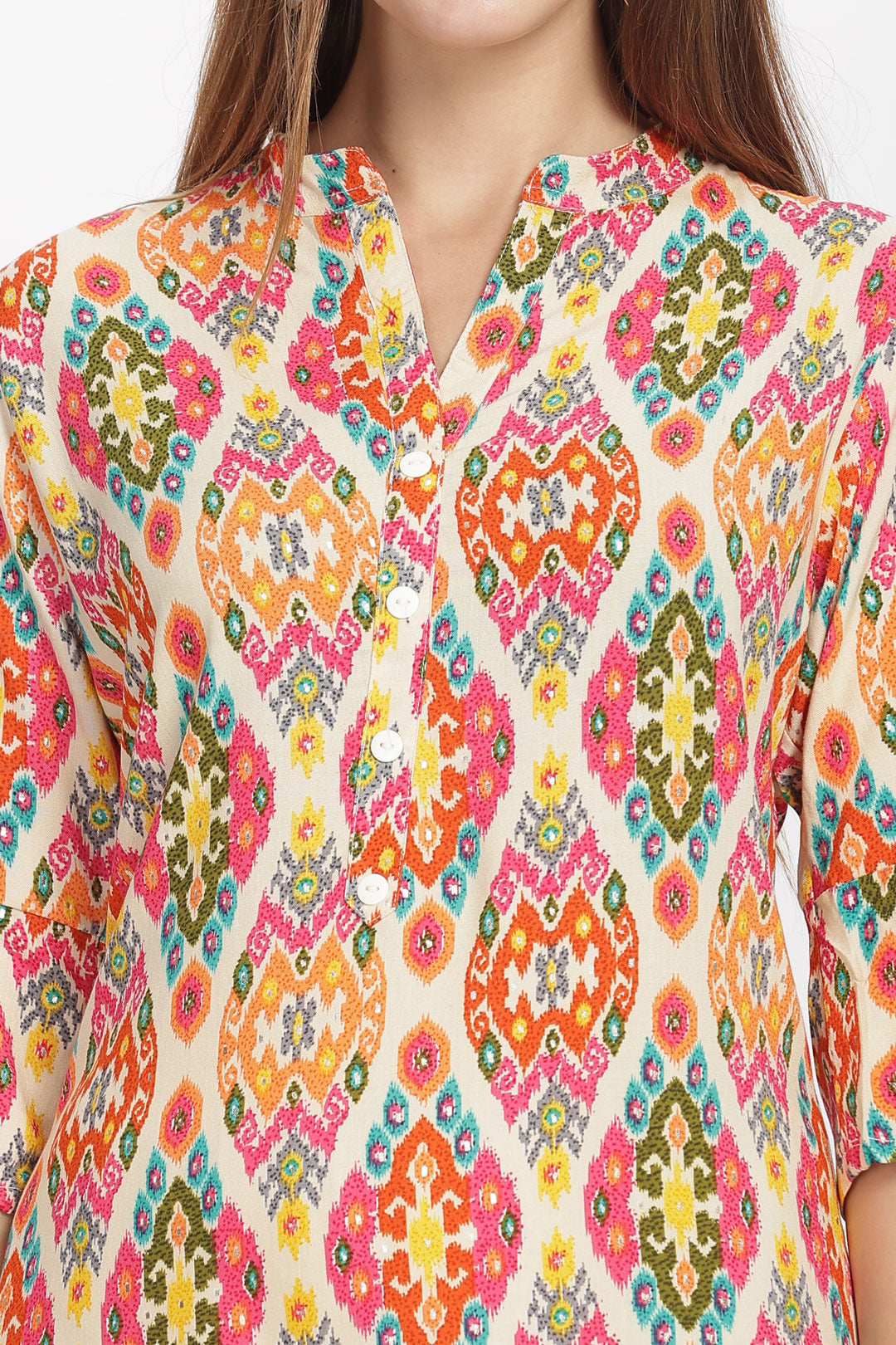 Flowy A-Line Kurta: Abstract Print