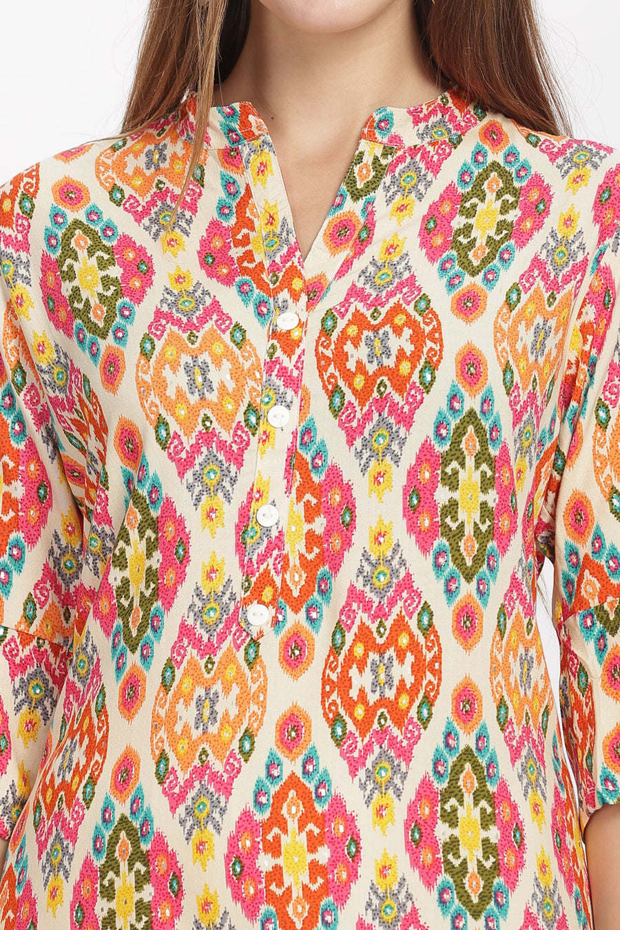 Flowy A-Line Kurta: Abstract Print