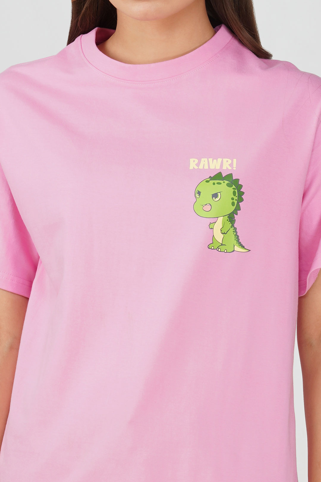 Cotton oversized Tshirt Dino rawr