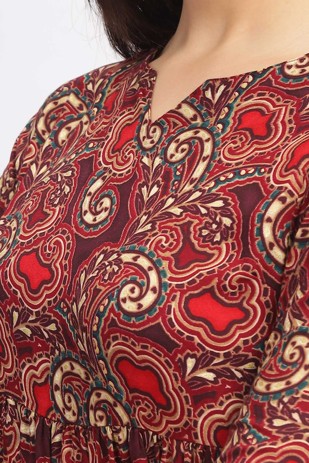 Viscose Summer Mini Dress - Dark Pink