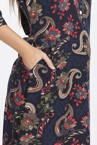 Flowy A-Line Kurta: Paisley Floral Print