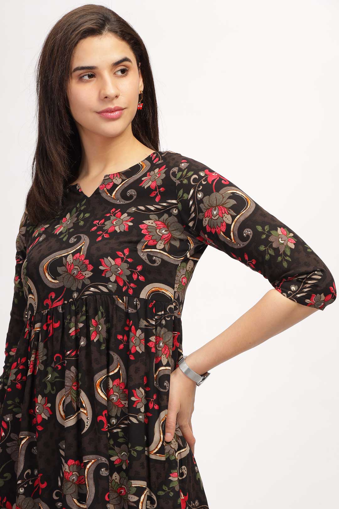 Viscose Summer Mini Dress - Black