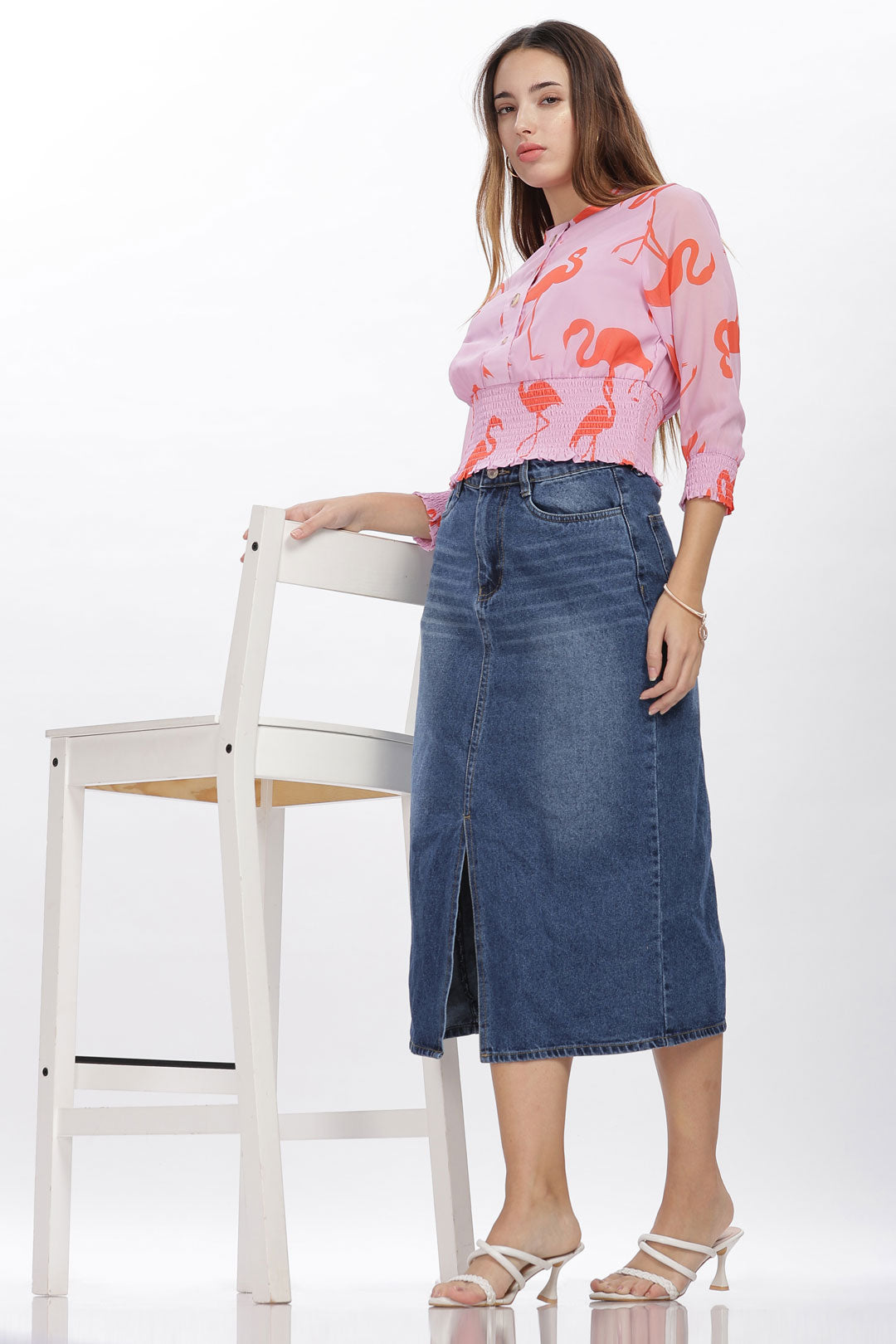 Elegant Crane Printed Top