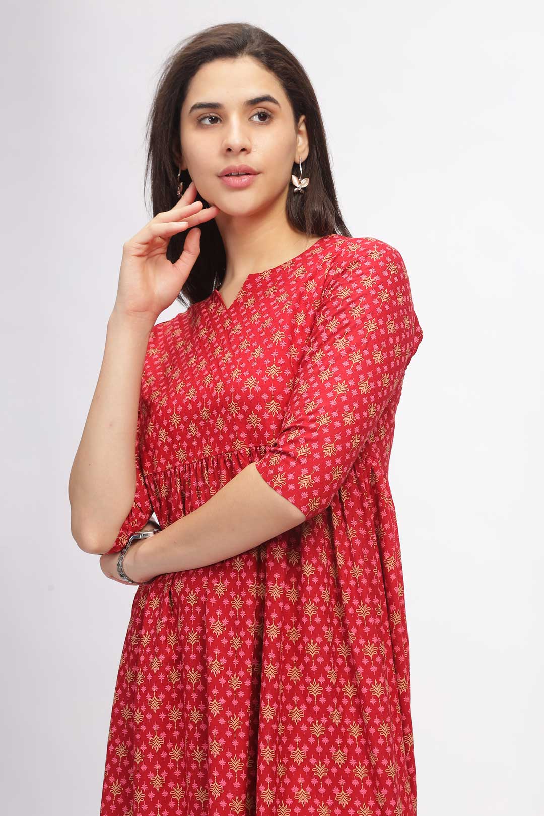 Viscose Summer Mini Dress - Block Print