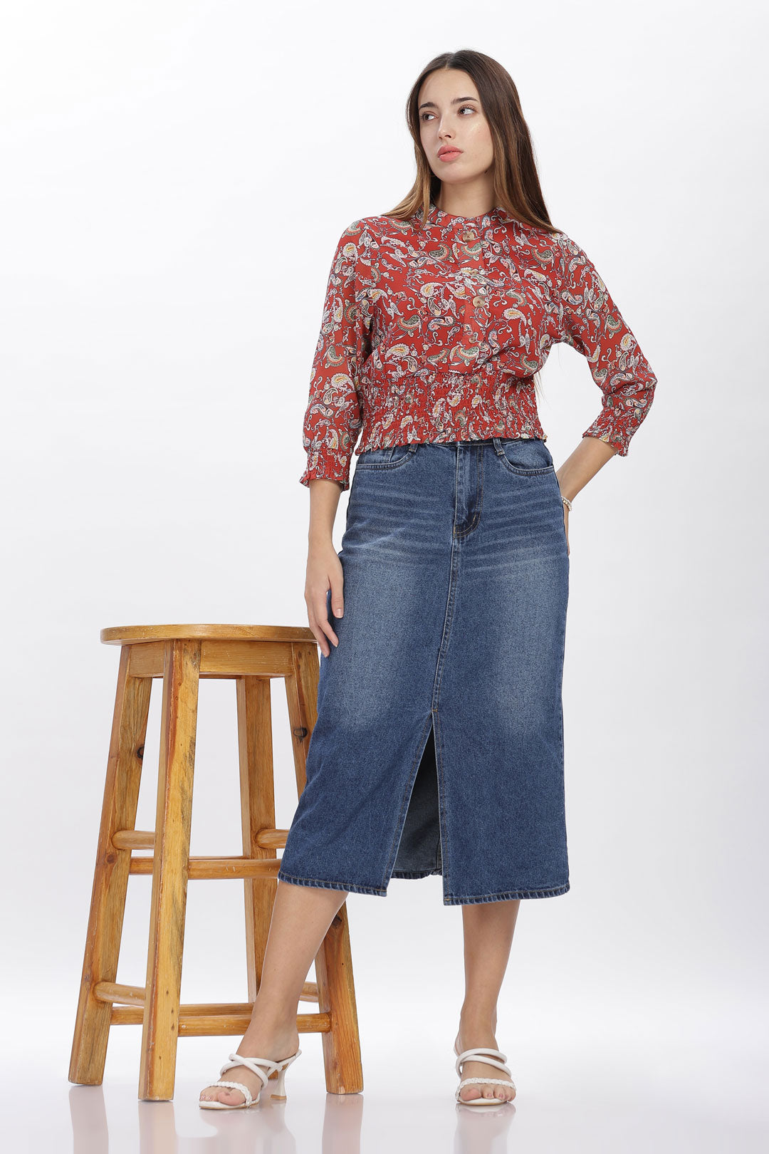 Artistic Flow with Smocking Paisley Top