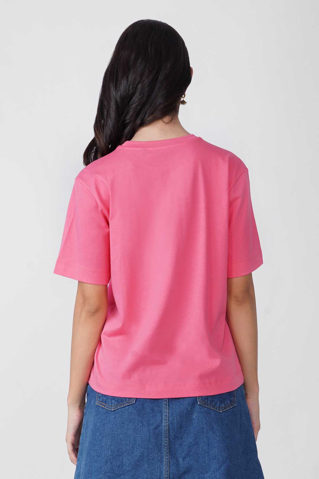Cotton Oversized Tshirt - Pink -BARBIE
