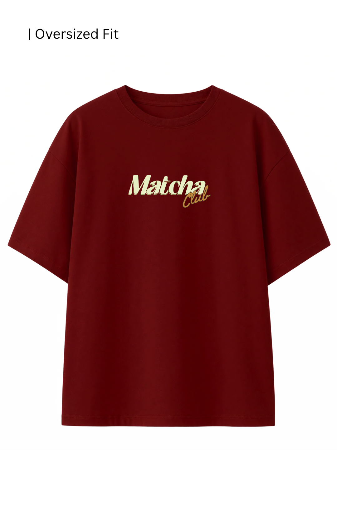 Cotton Oversized Tshirt - Maroon - MATCHA CLUB