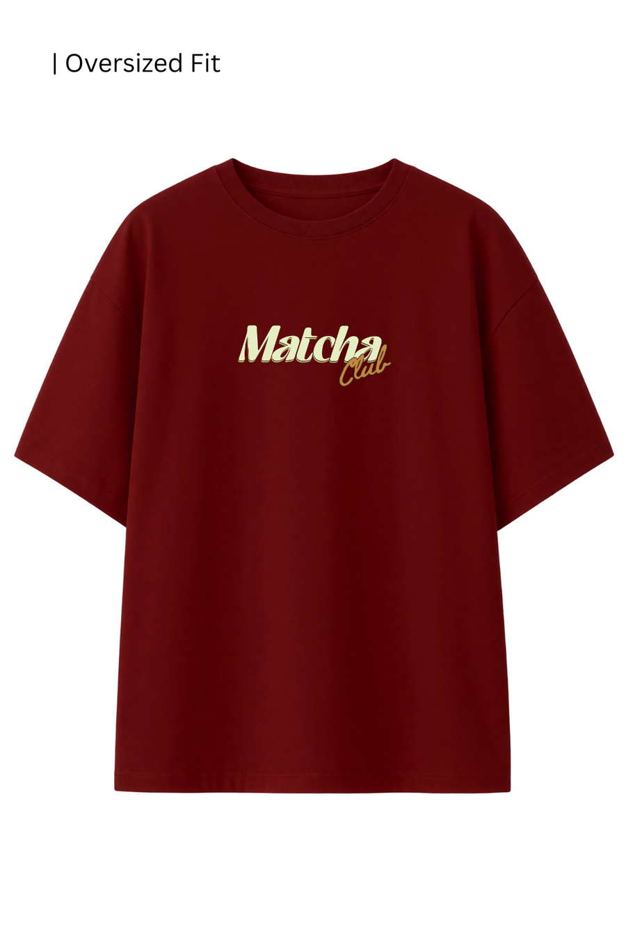 Cotton Oversized Tshirt - Maroon - MATCHA CLUB