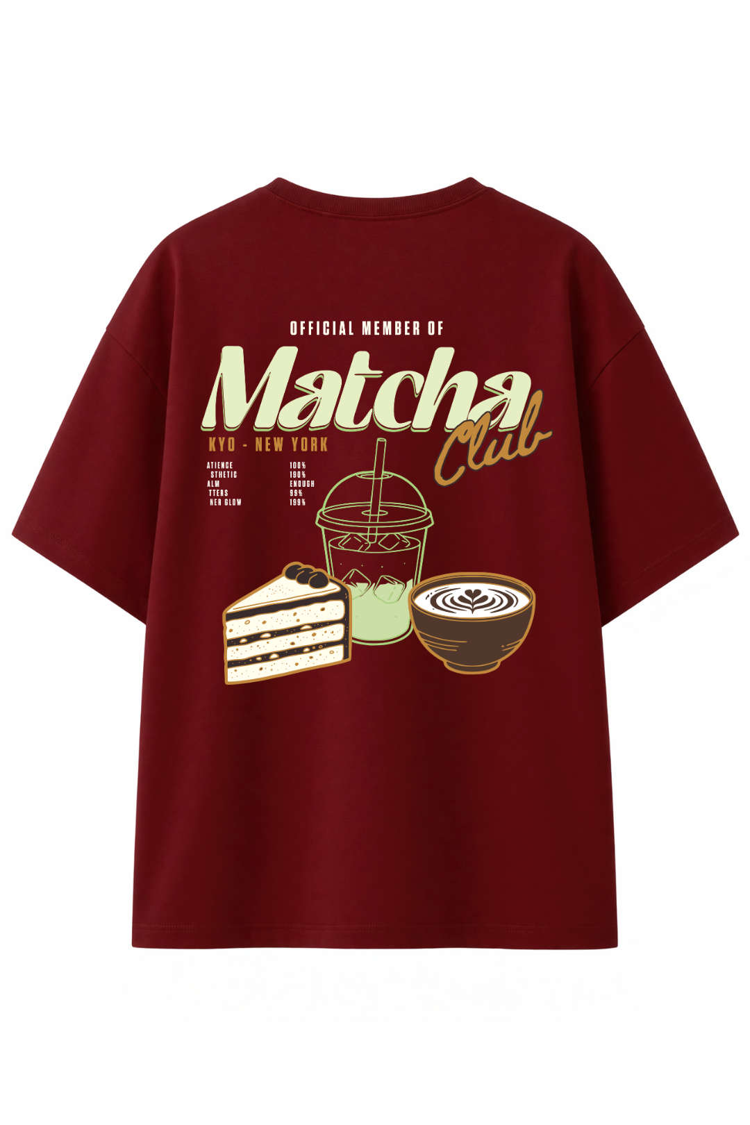Cotton Oversized Tshirt - Maroon - MATCHA CLUB