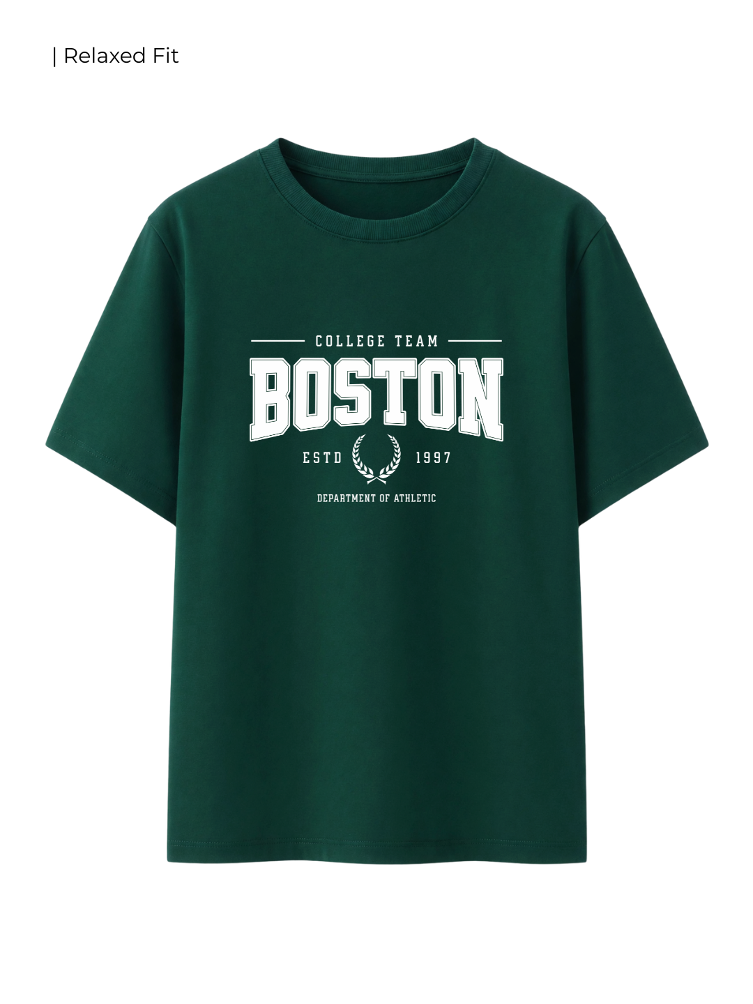 Cotton Relaxed fit Tshirt - White - Boston college team
