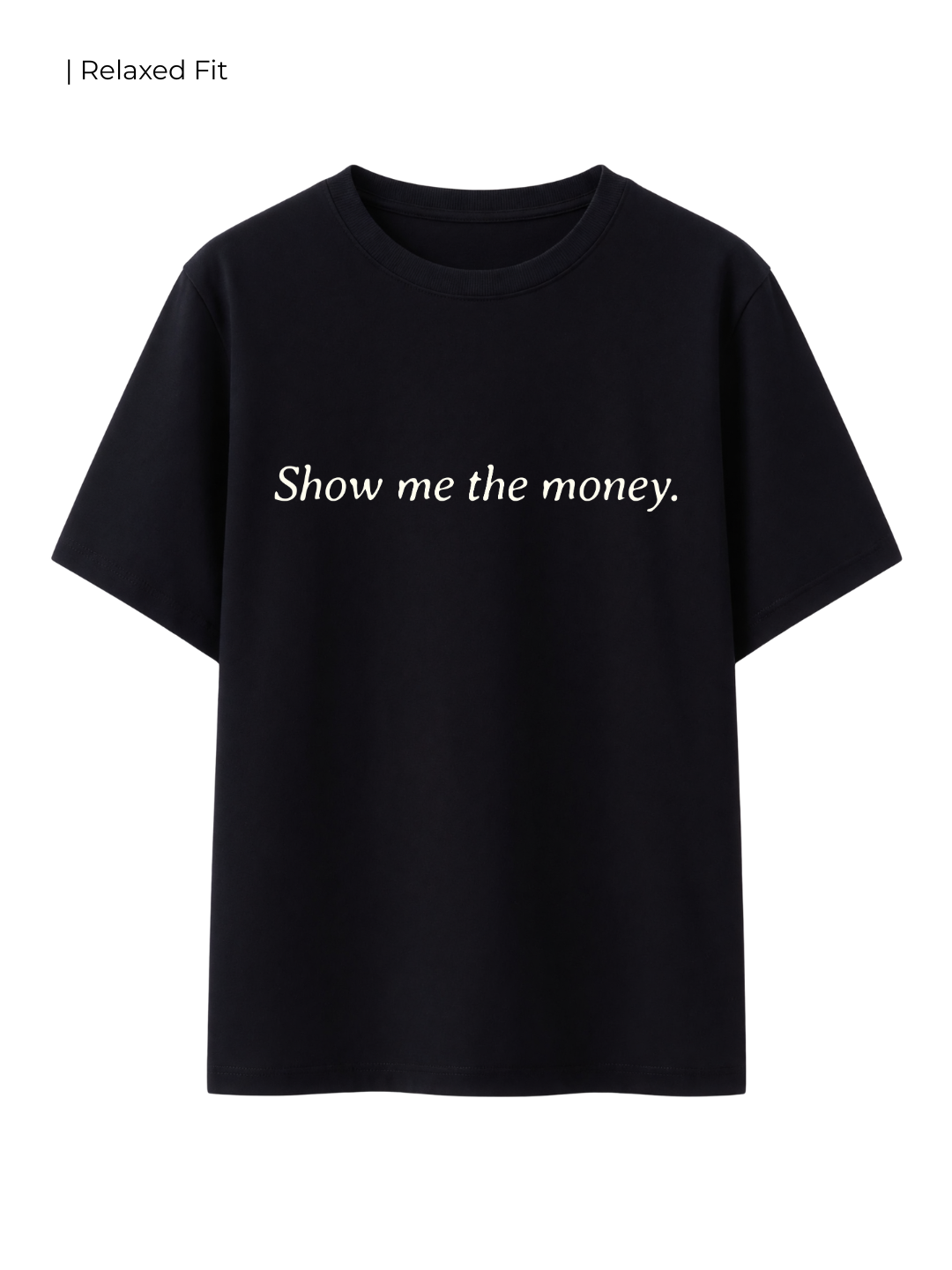 Cotton Relaxed fit Tshirt - Black - Money definition