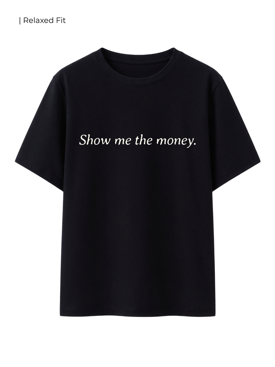 Cotton Relaxed fit Tshirt - Black - Money definition