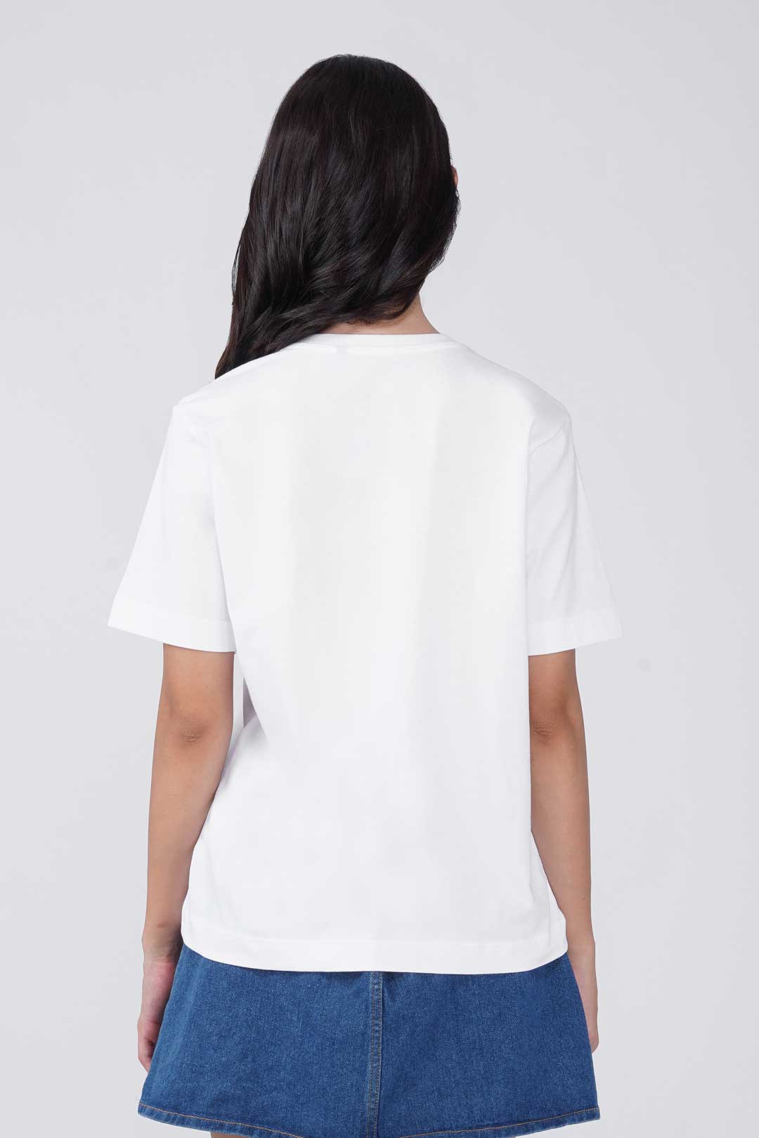 Cotton Relaxed fit Tshirt - White - varsity college league