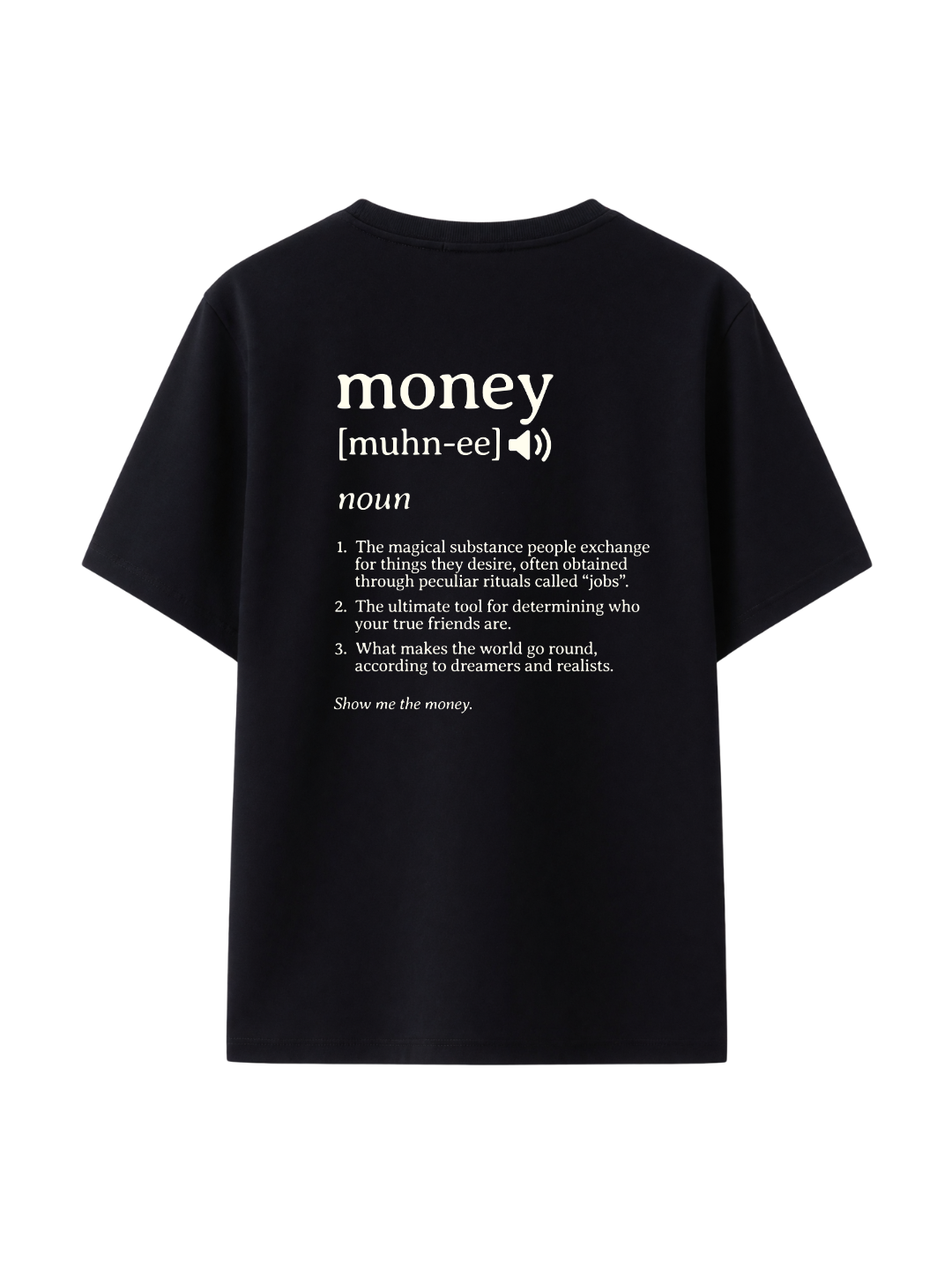Cotton Relaxed fit Tshirt - Black - Money definition