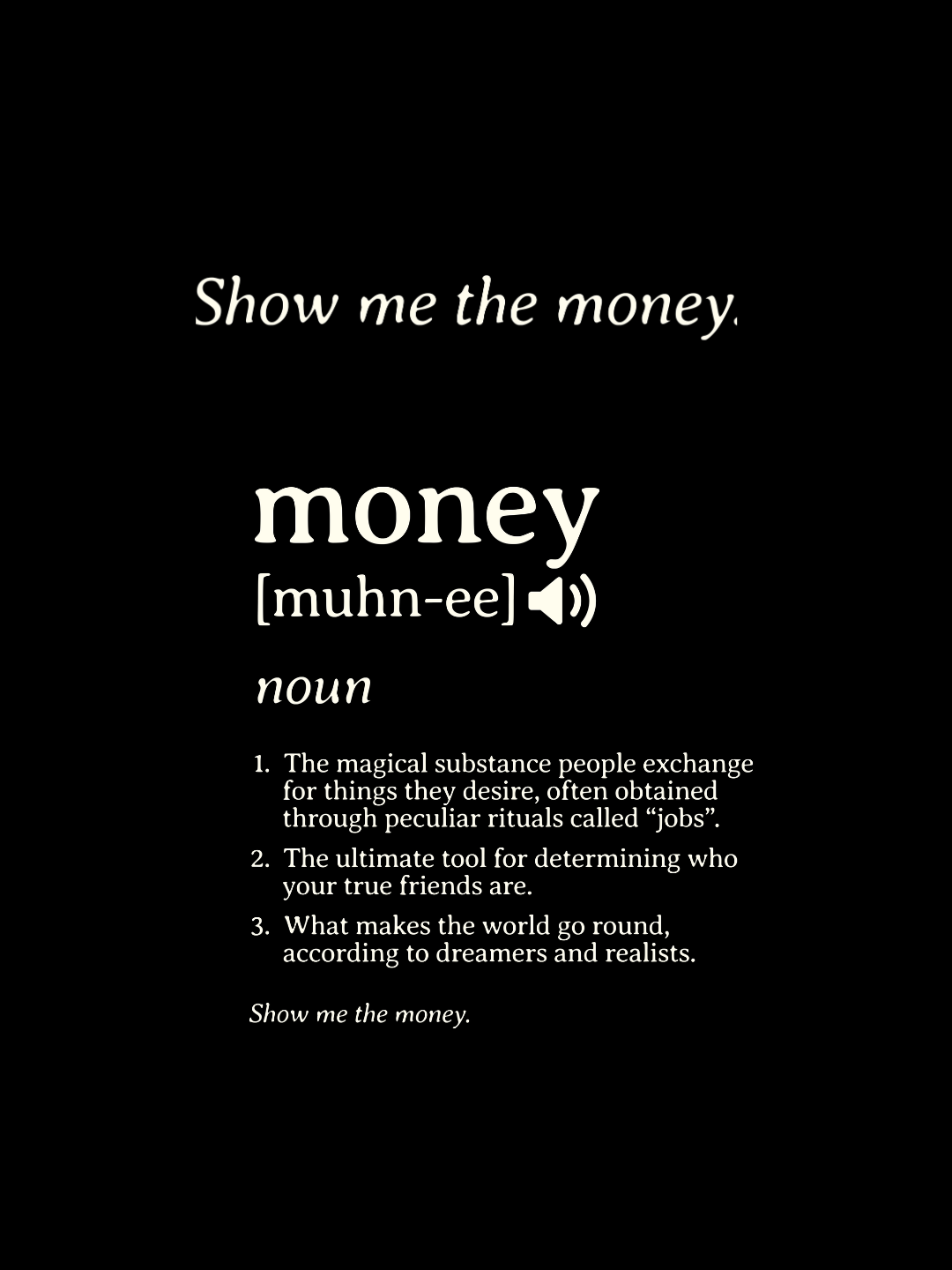 Cotton Relaxed fit Tshirt - Black - Money definition