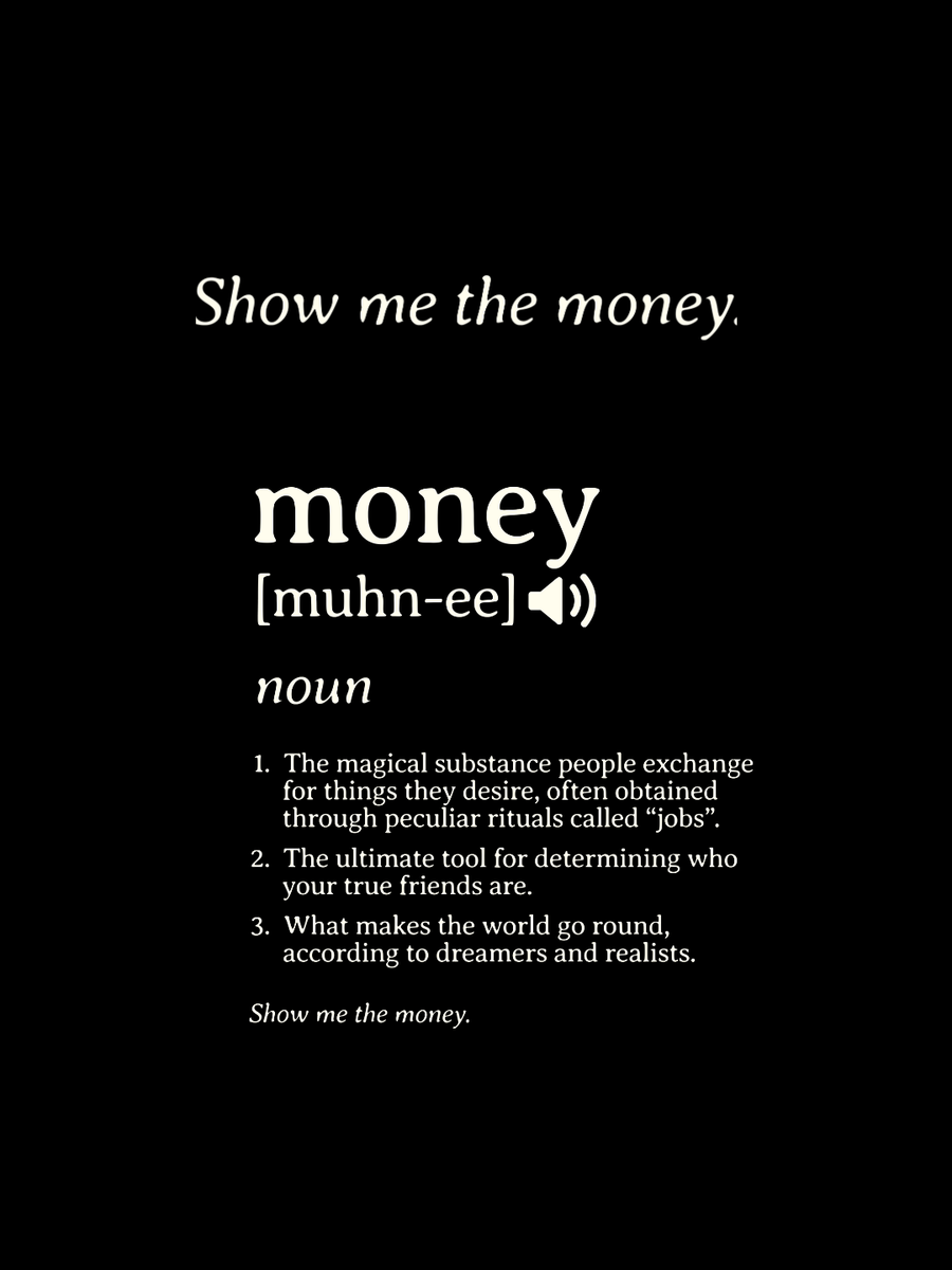 Cotton Relaxed fit Tshirt - Black - Money definition