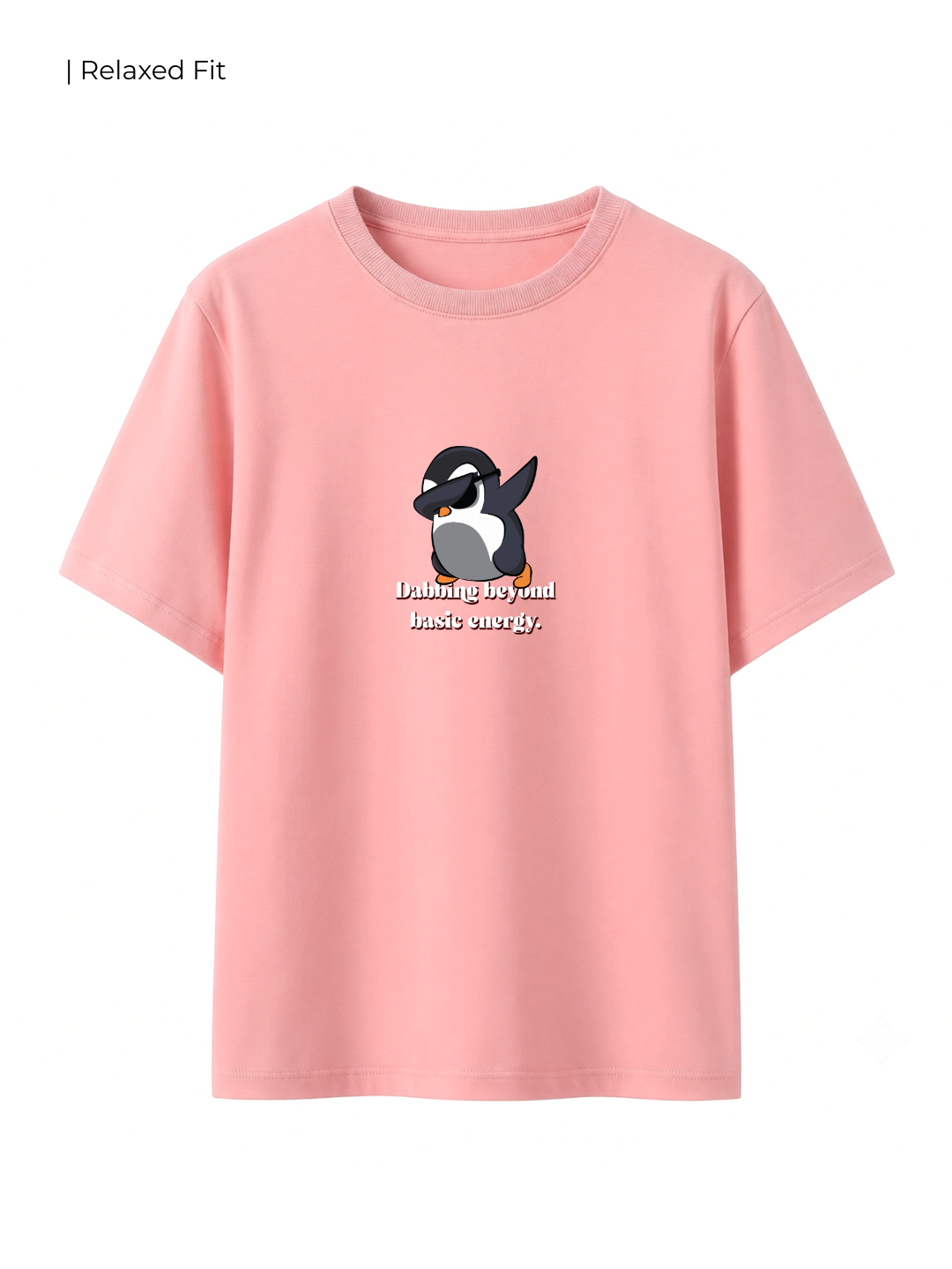 Cotton Relaxed fit Tshirt - Peach - Dabbing beyond basic energy