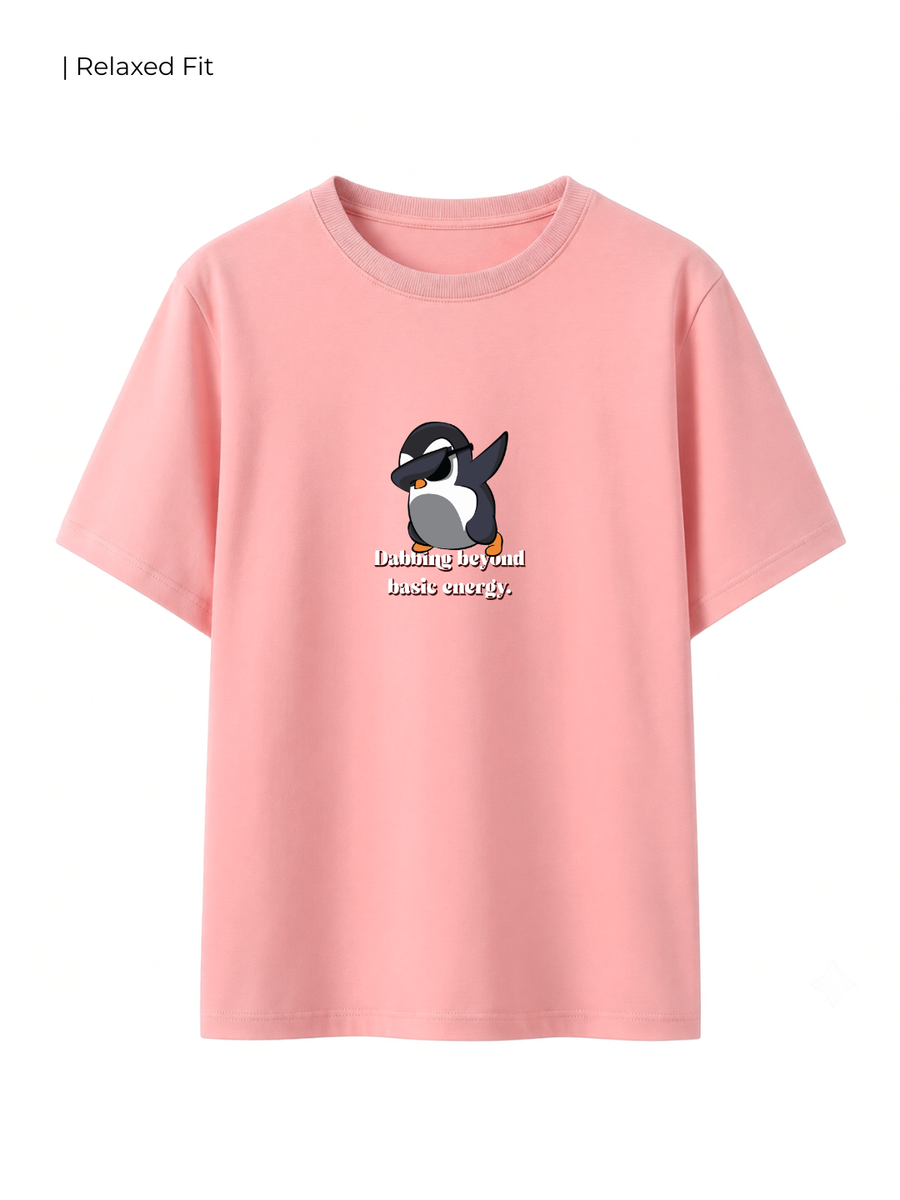 Cotton Relaxed fit Tshirt - Peach - Dabbing beyond basic energy