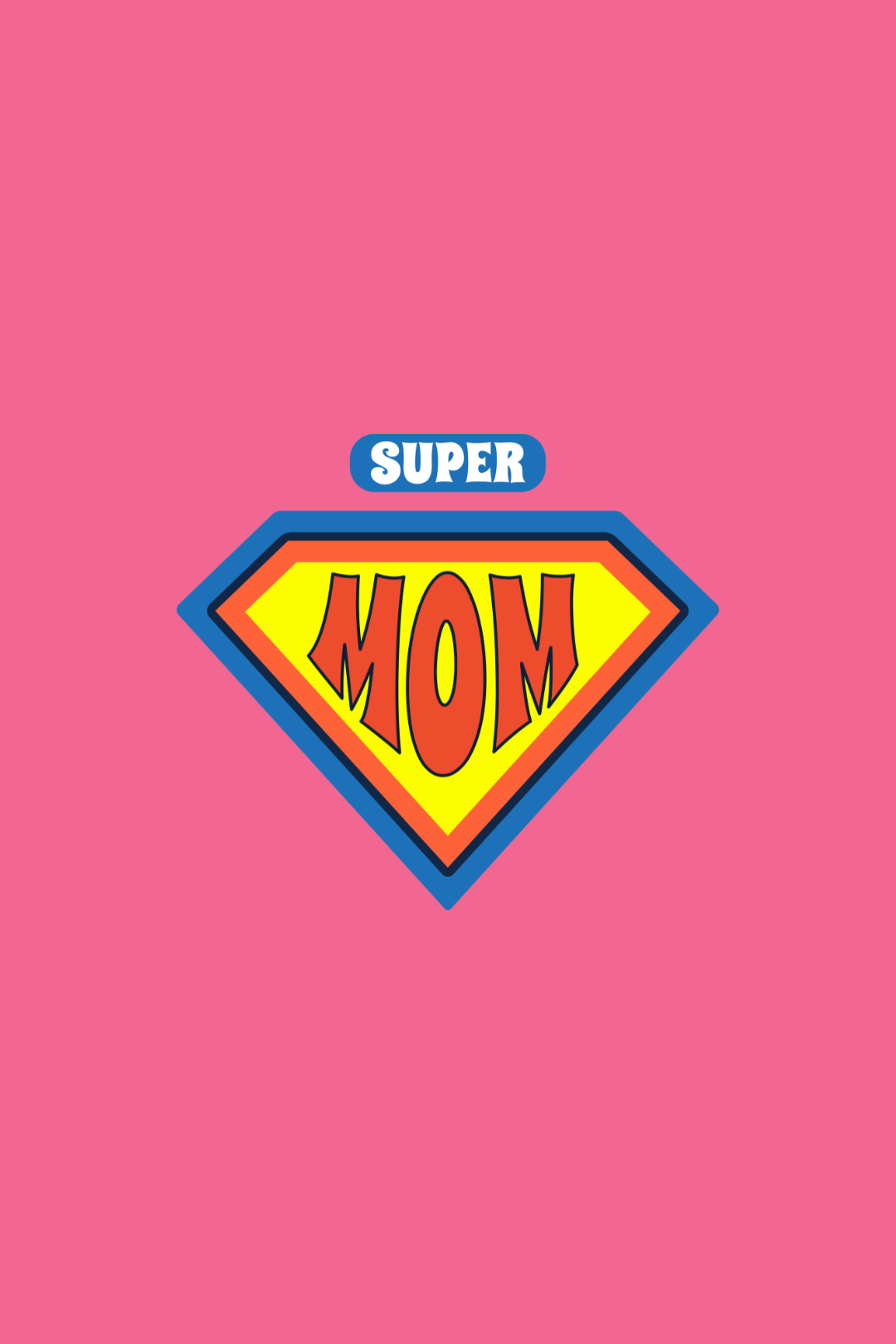 Cotton Oversized Tshirt - Pink - SUPER MOM