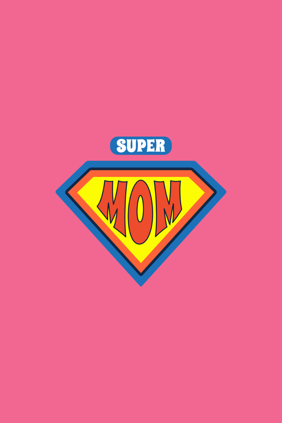Cotton Oversized Tshirt - Pink - SUPER MOM