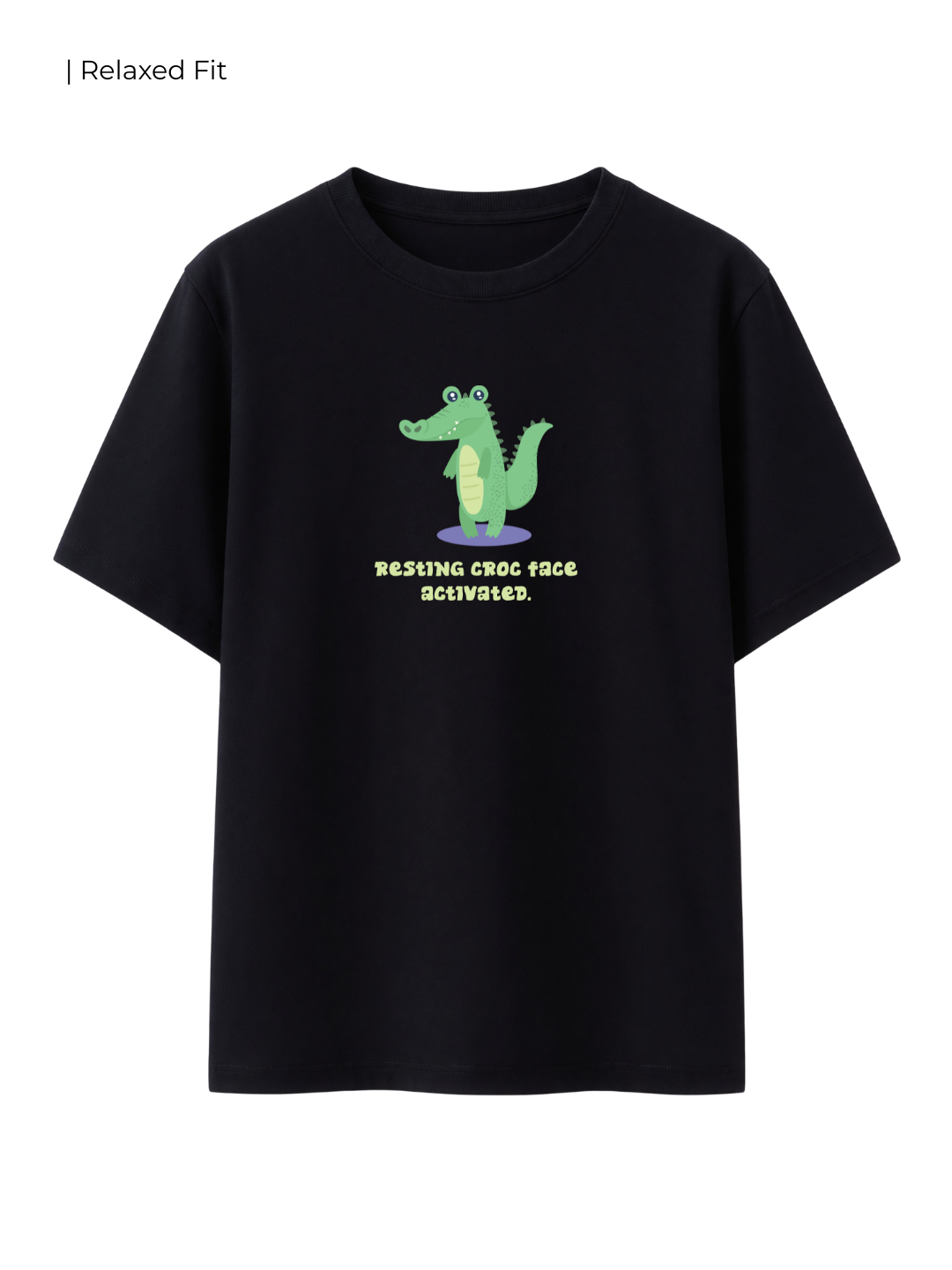 Cotton Relaxed fit Tshirt - Resting croc face activated