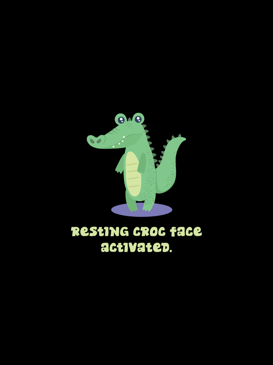 Cotton Relaxed fit Tshirt - Resting croc face activated