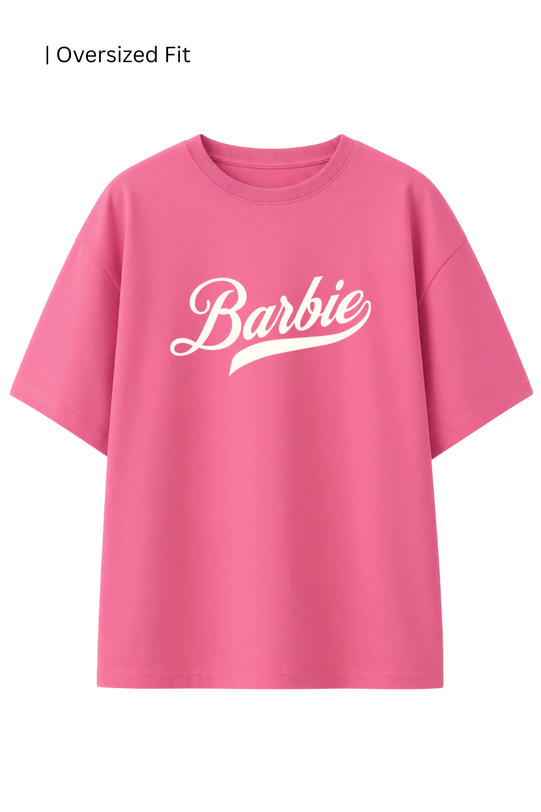 Cotton Oversized Tshirt - Pink -BARBIE