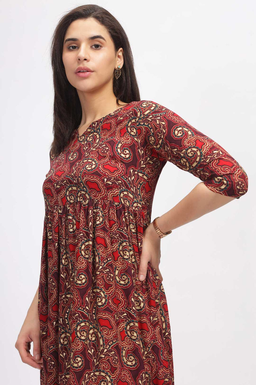 Viscose Summer Mini Dress - Dark Pink