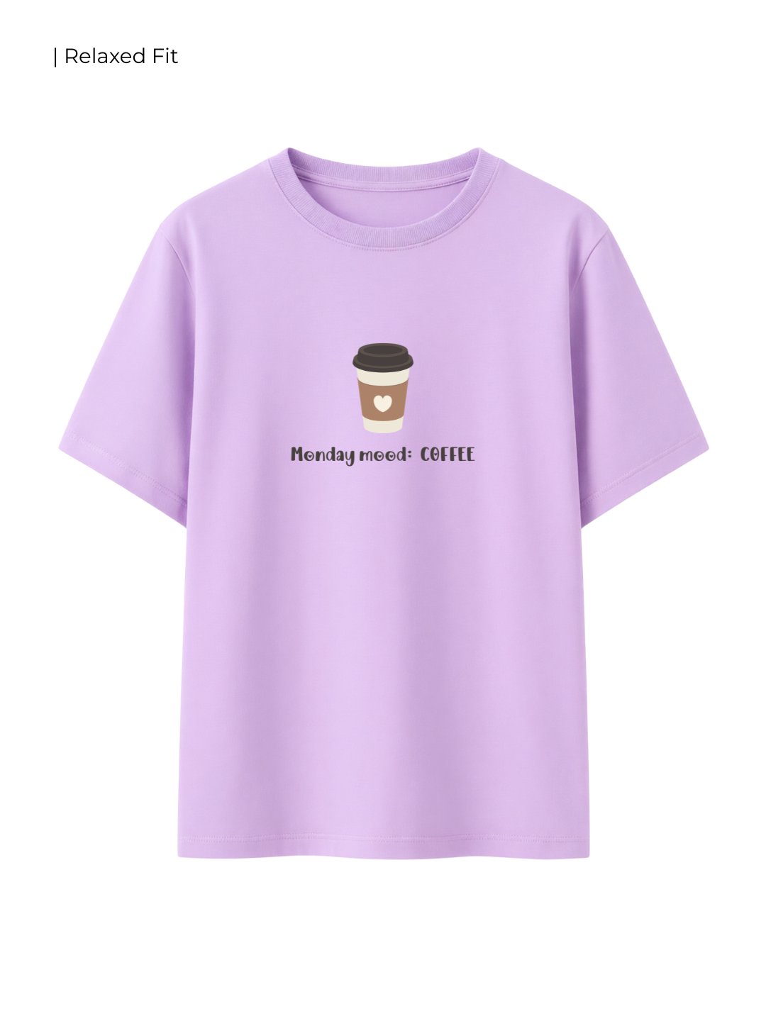 Cotton Relaxed fit Tshirt - Monday mood coffee